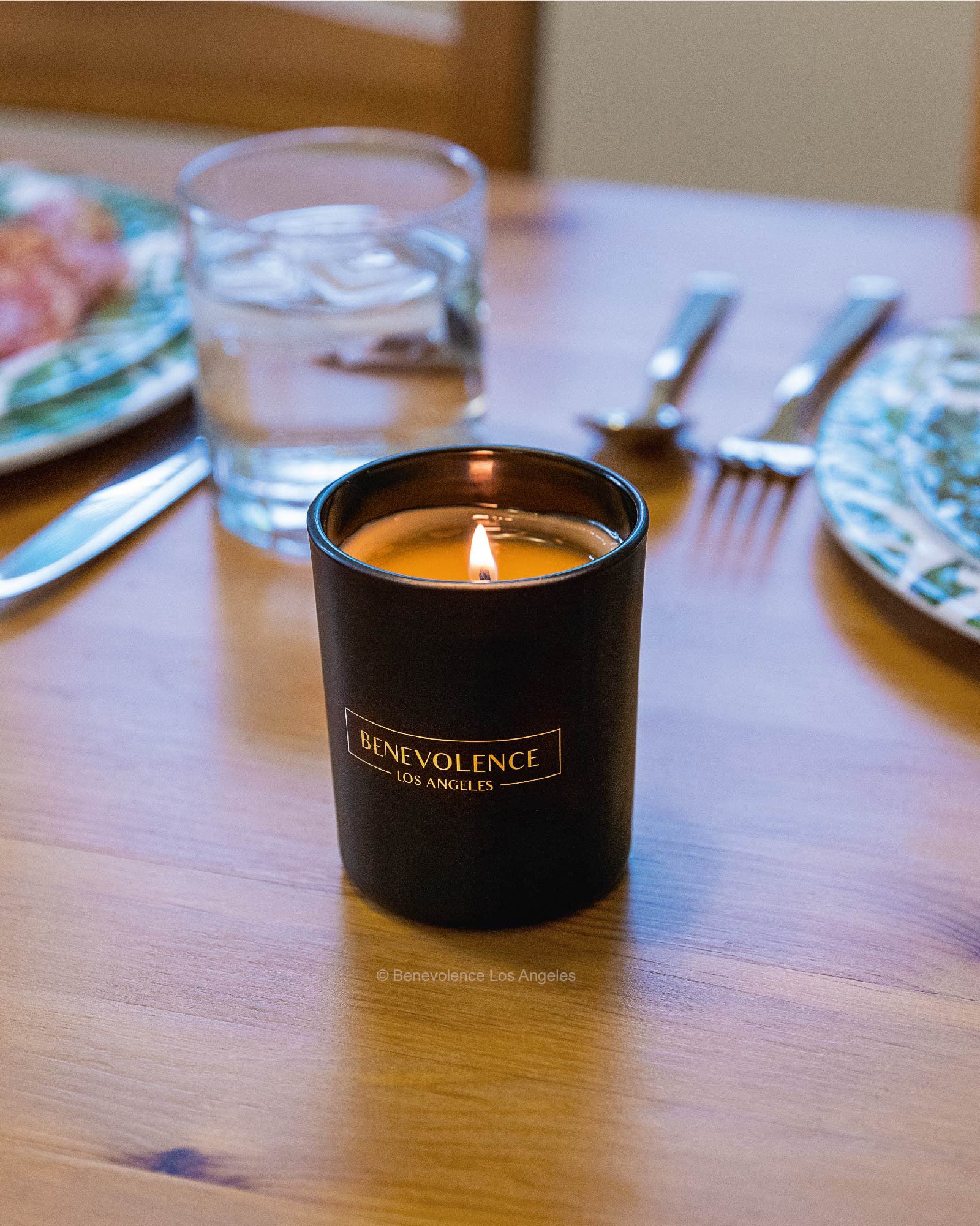 Candle lit burn of Benevolence LA Bergamot & Jasmine 6oz