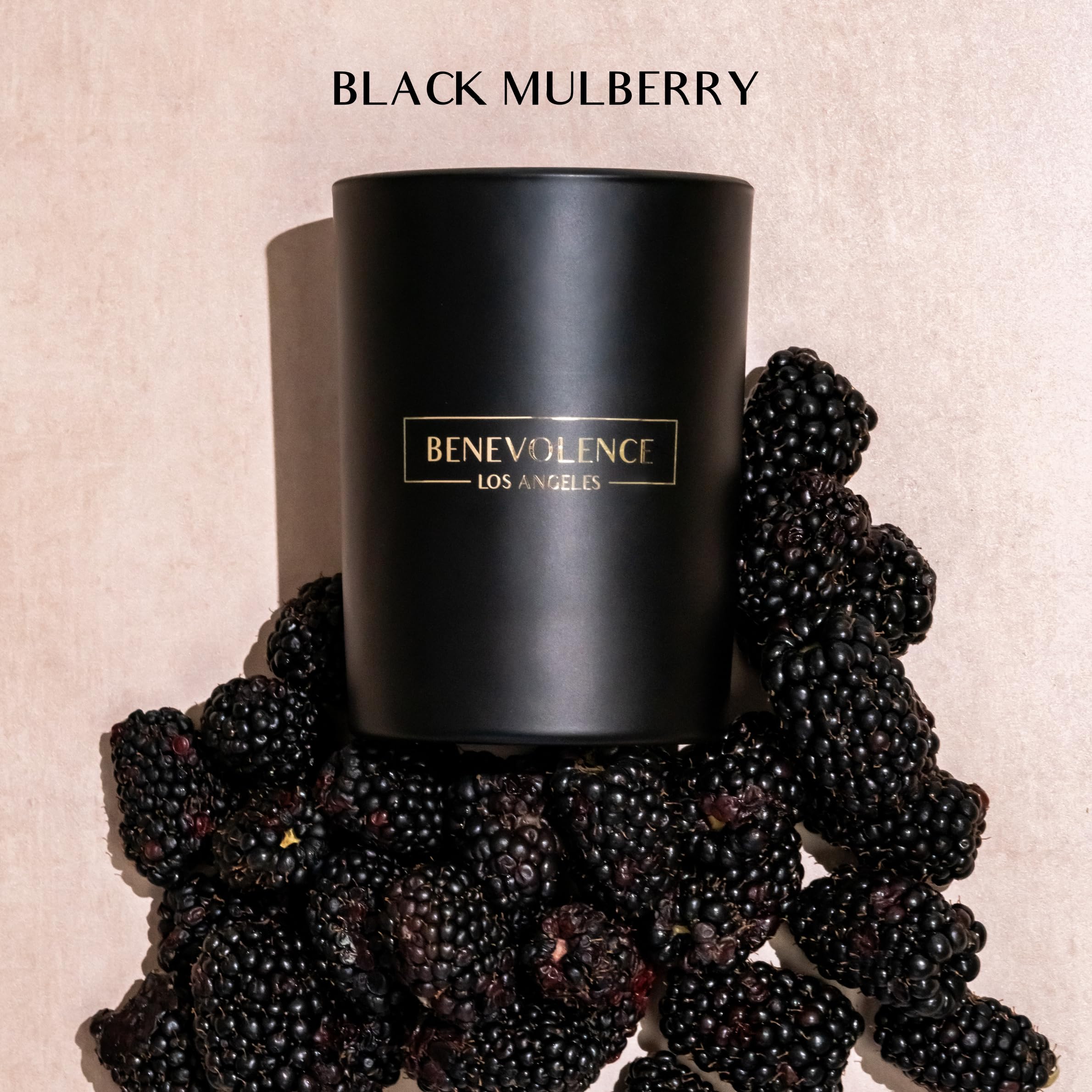 Gift-ready Benevolence LA Black Berries candle packaging