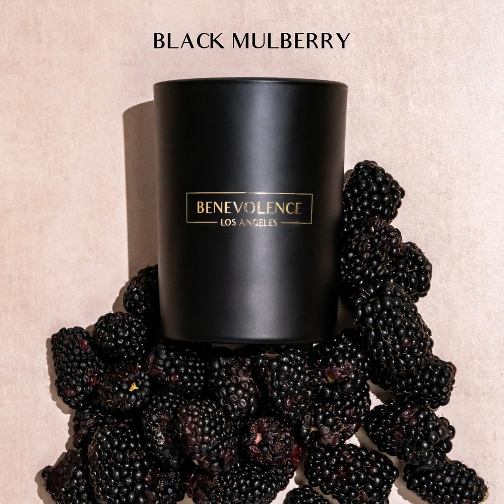 Gift-ready Benevolence LA Black Berries candle packaging