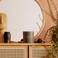 Illustration of eucalyptus leaves and chamomile flowers to evoke scent notes