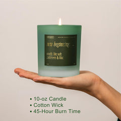 Soy wax candle used for clean burn