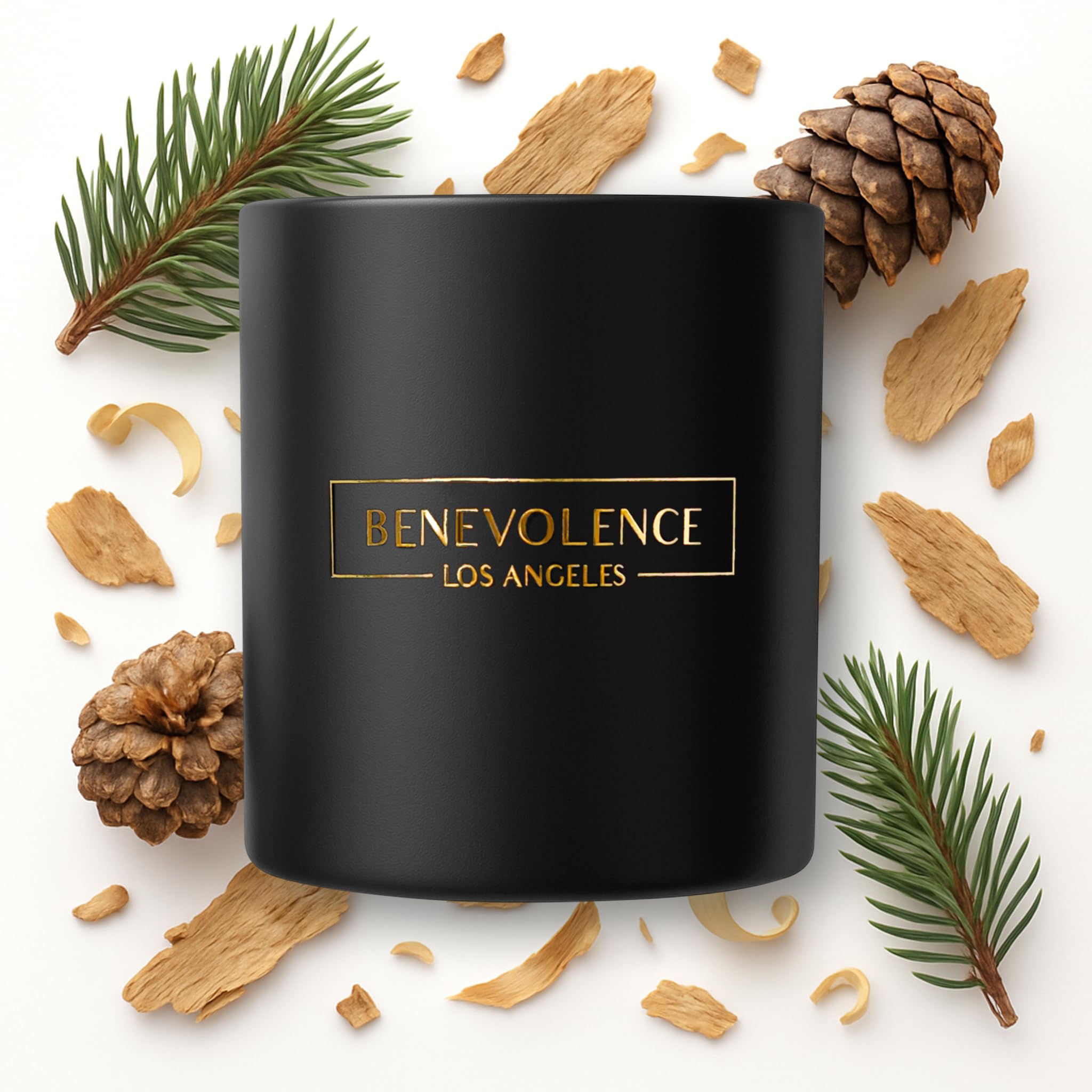 Benevolence LA Pine Scented Candle front view 8oz