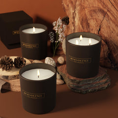 Black 8oz candle in a modern home setting