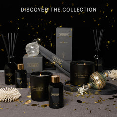 Holiday table scene with Benevolence LA Pine Scented Candle