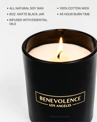 Wick close-up of Benevolence LA Pine Scented Candle
