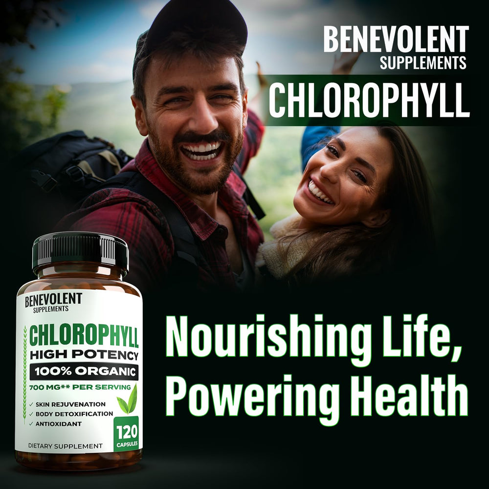 Non-GMO certification badge on Benevolent Chlorophyll Capsules