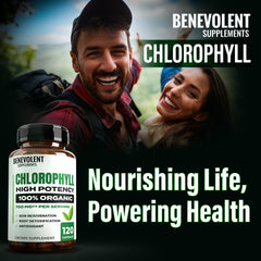 Non-GMO certification badge on Benevolent Chlorophyll Capsules