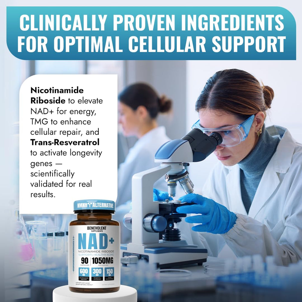 Brain support concept with NAD+ imagery