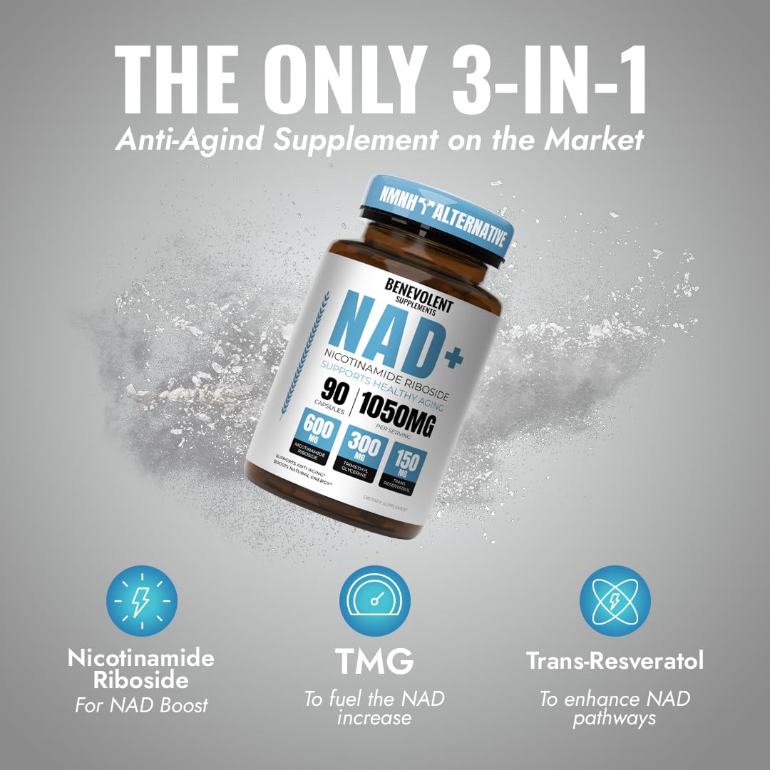 Graphic illustrating energy and mental focus benefits of NAD+