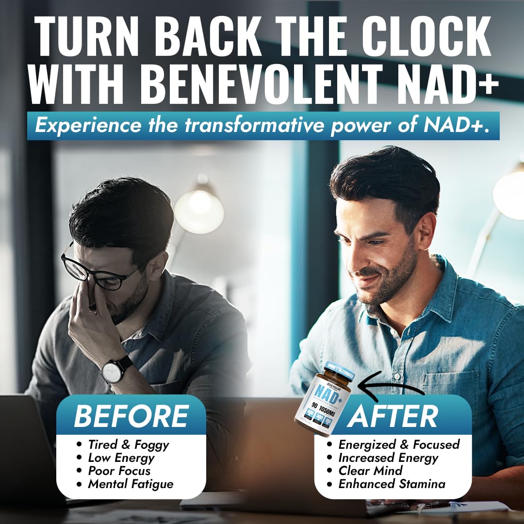Vegan capsule image for Benevolent NAD+ 1050mg