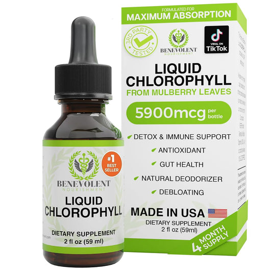 Benevolent Nourishment chlorophyll drops bottle with mint flavor