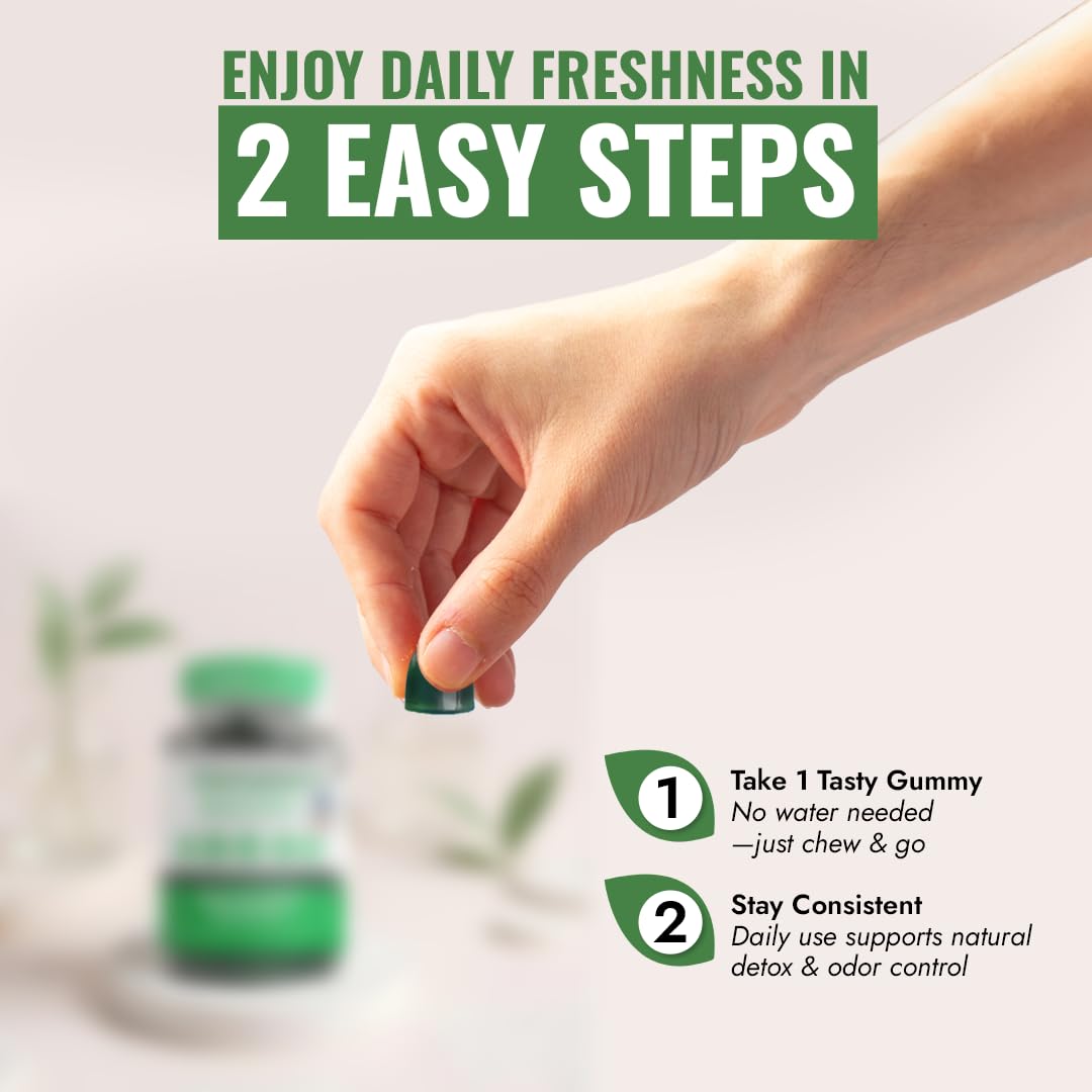 Sugar-free badge with chlorophyll gummies