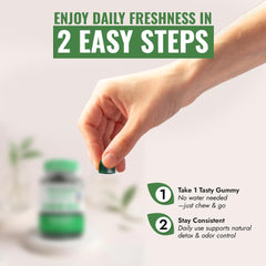 Sugar-free badge with chlorophyll gummies