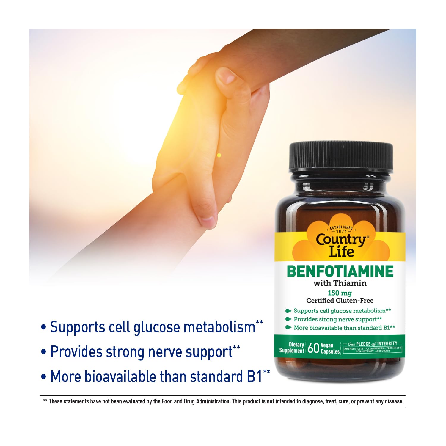 Nutrition facts panel for Benfotiamine with Thiamin