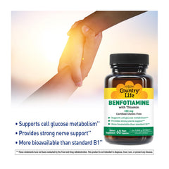 Nutrition facts panel for Benfotiamine with Thiamin