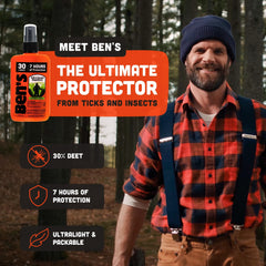 Ben's 30% DEET repellent application for dependable outdoor coverage