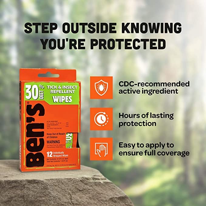 Ben's wipes for face and neck for quick protection