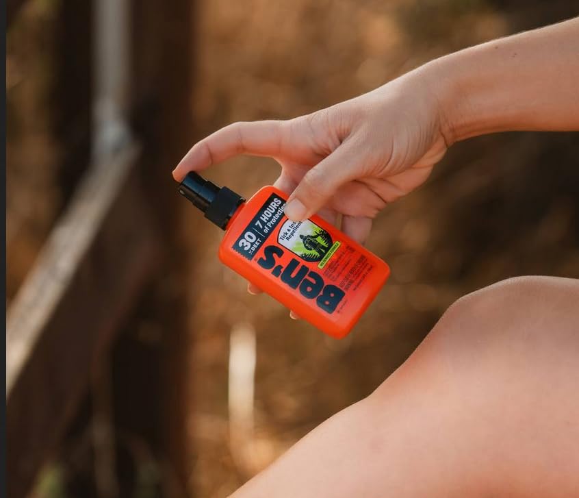 Ben's compact 3.4 oz bottle fits pockets for travel