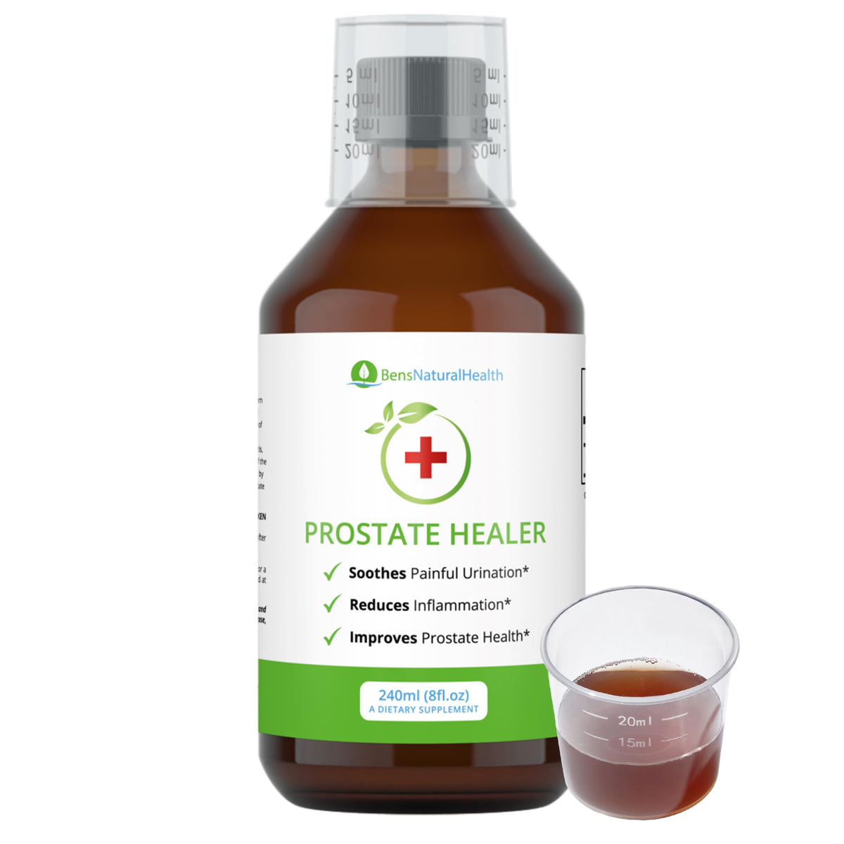Front view of Ben's Natural Health Prostate Healer 8 oz bottle