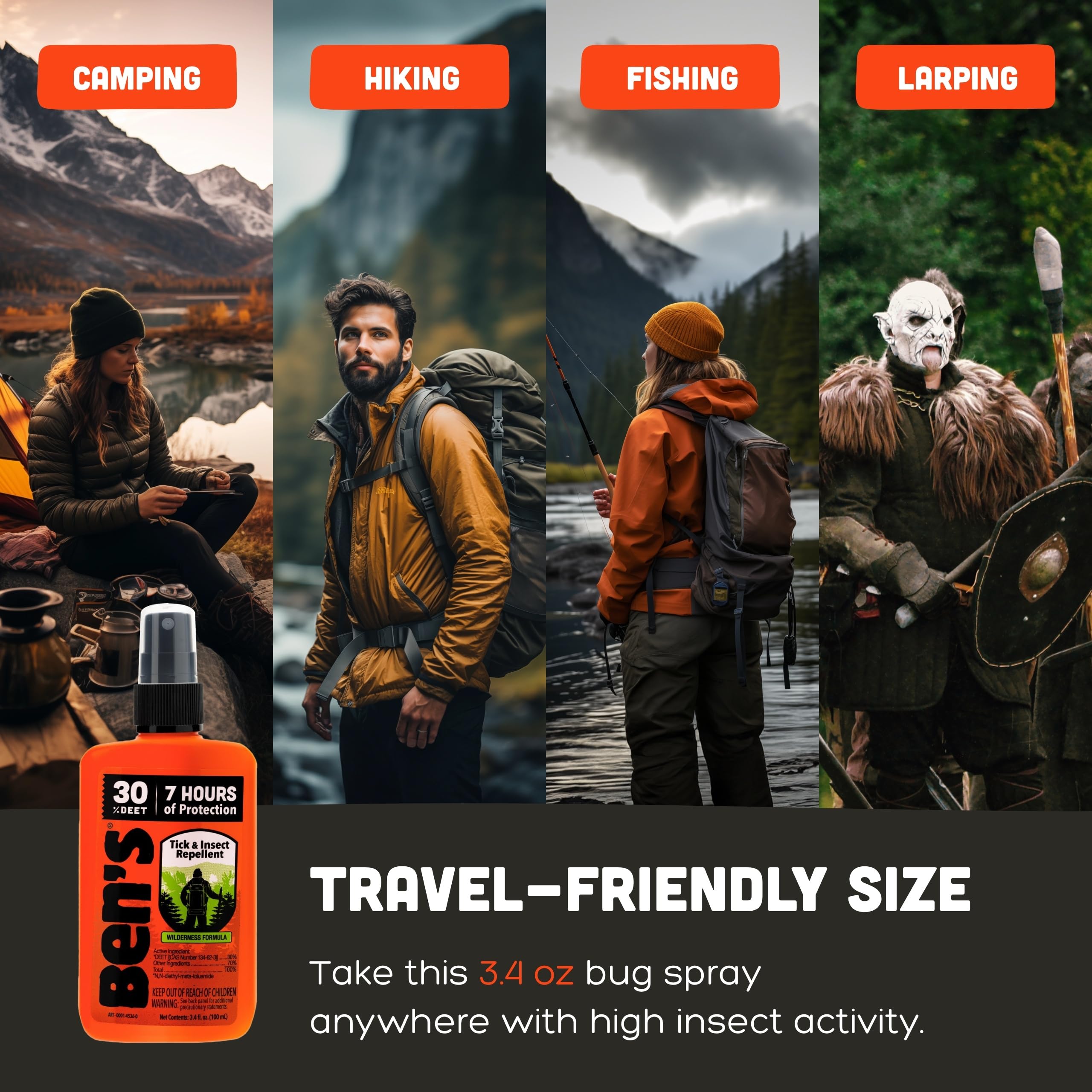 Ben's outdoor-adventure bug spray pack for day trips
