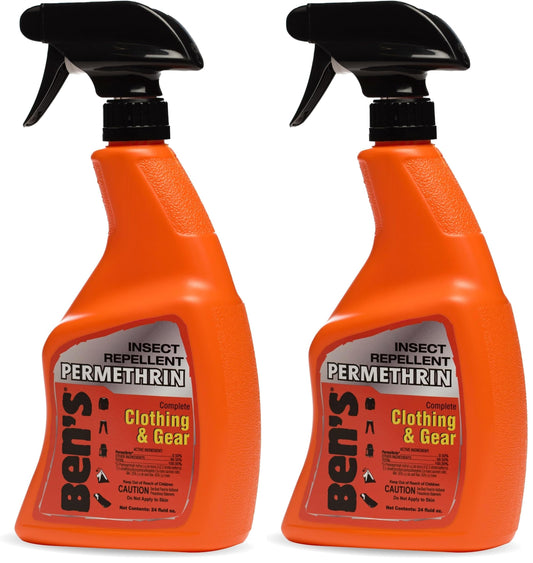 Ben's permethrin spray bottle for clothes and gear enabling even coverage