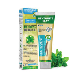 Bentodent mint flavor calcium bentonite toothpaste close-up