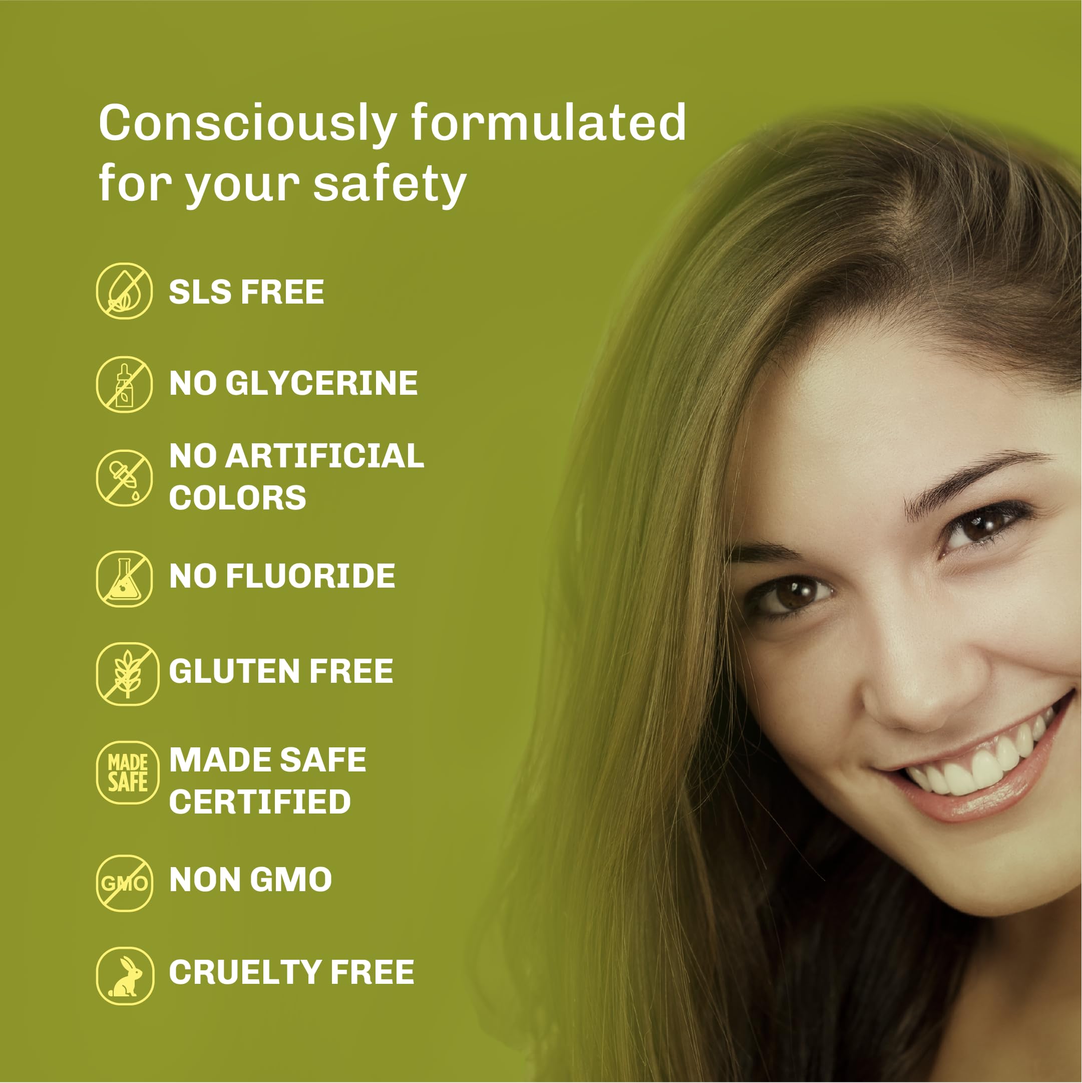 Natural ingredients layout including bentonite clay and tea tree oil