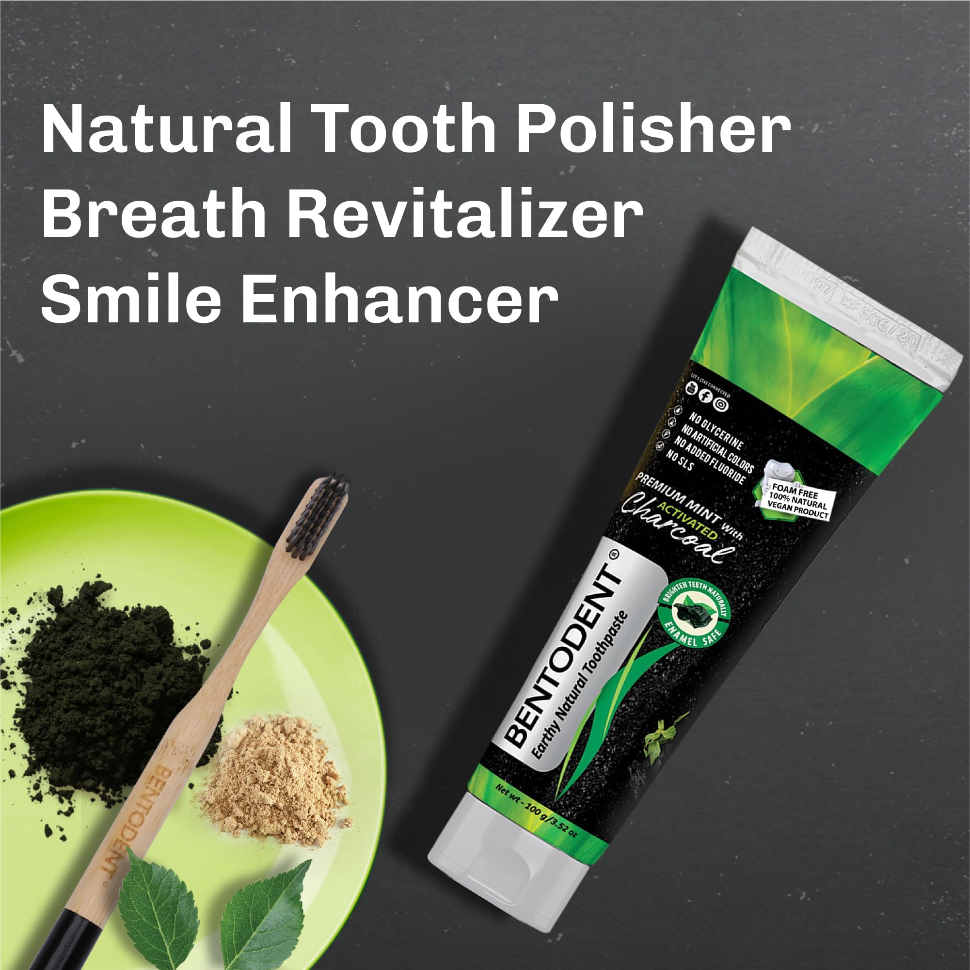Bright smile after using Bentodent Charcoal Toothpaste