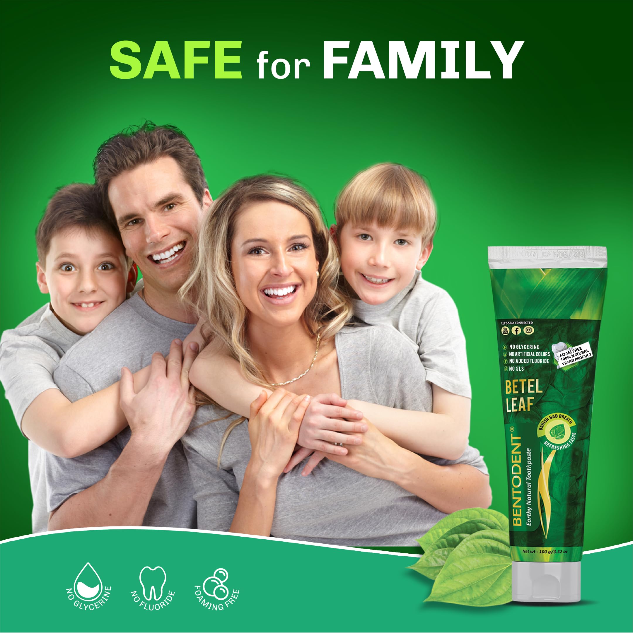 Safe, natural toothpaste packaging for children and adults