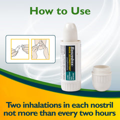 Benzedrex inhaler twist cap close-up highlighting ease of use.