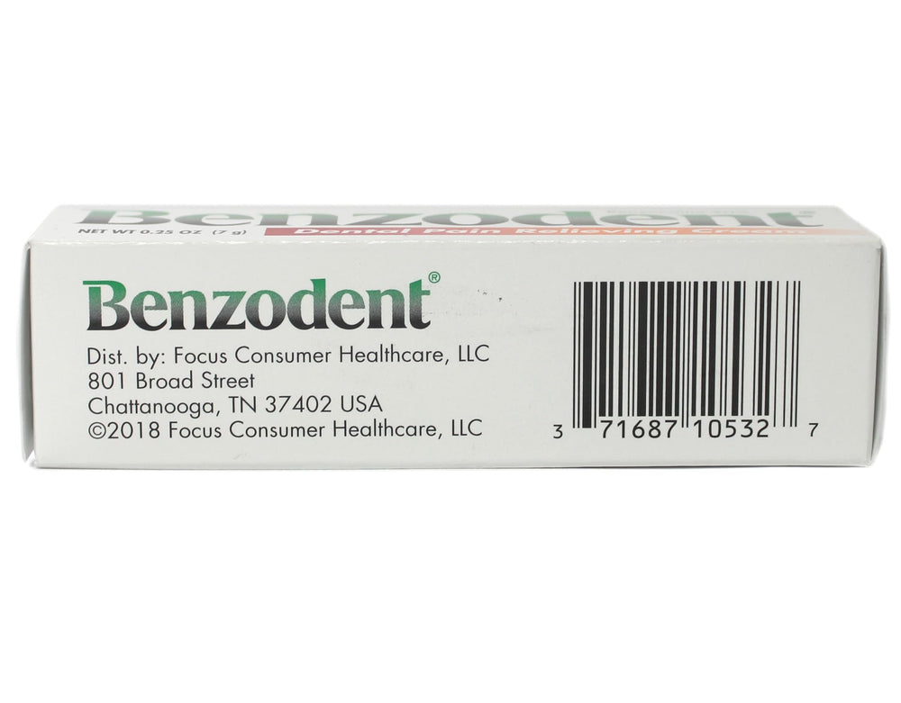 Dentist recommended Benzodent for denture discomfort