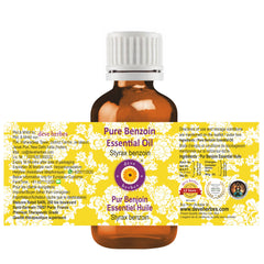 Amber glass bottle of benzoin essential oil (Styrax benzoin) 30ml