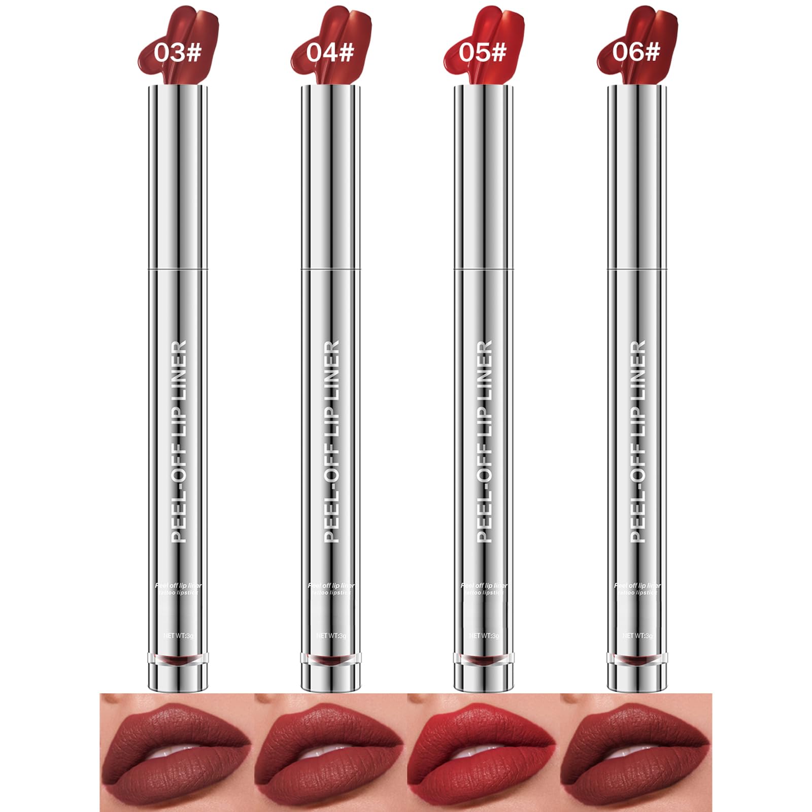BERALLOYE lip liner close-up highlights precise contour application.