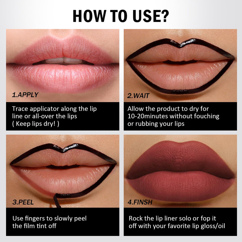 BERALLOYE waterproof lip liner endures through meals and drinks.