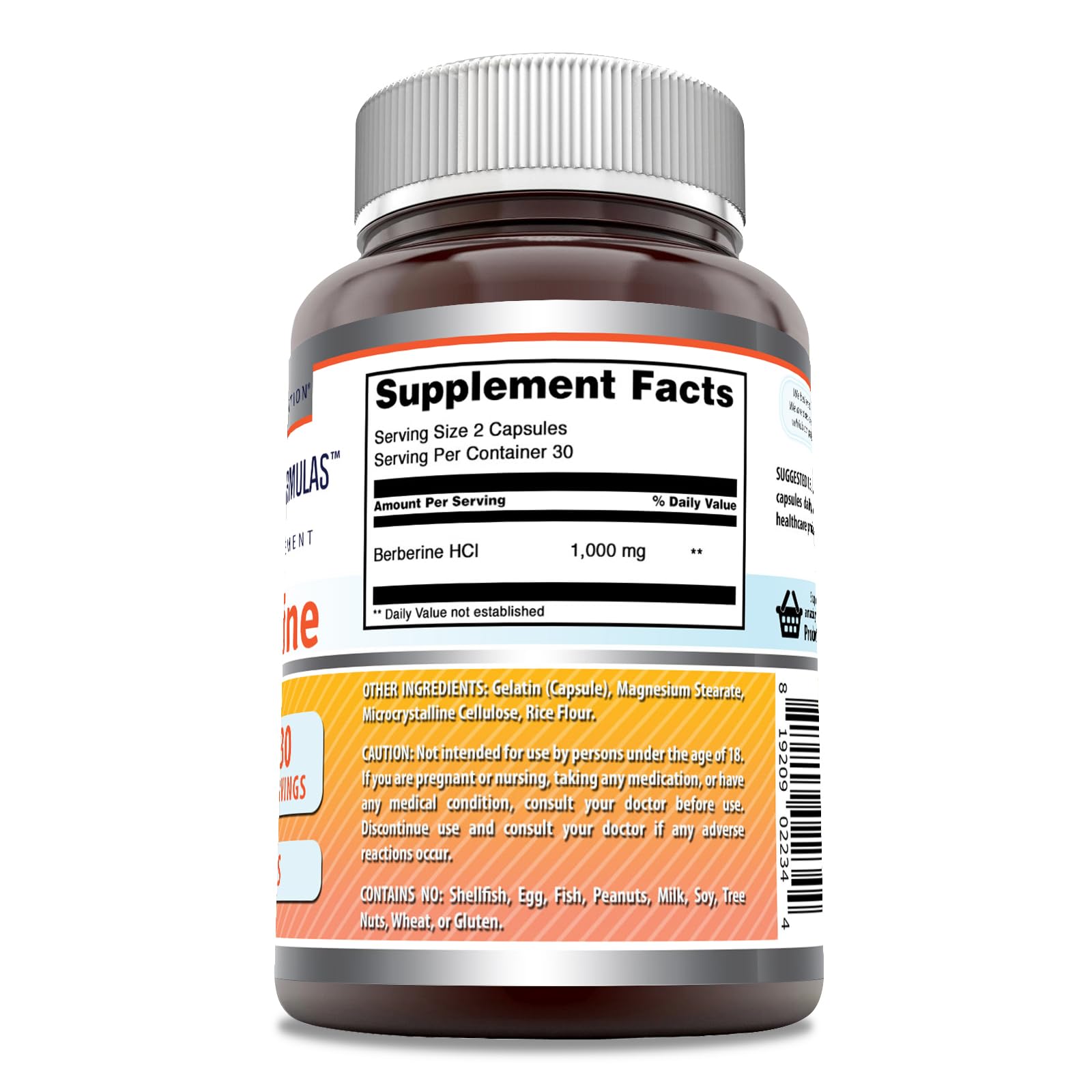 Close-up of Berberine 1000mg capsules for each serving
