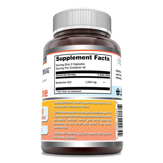 Close-up of Berberine 1000mg capsules for each serving