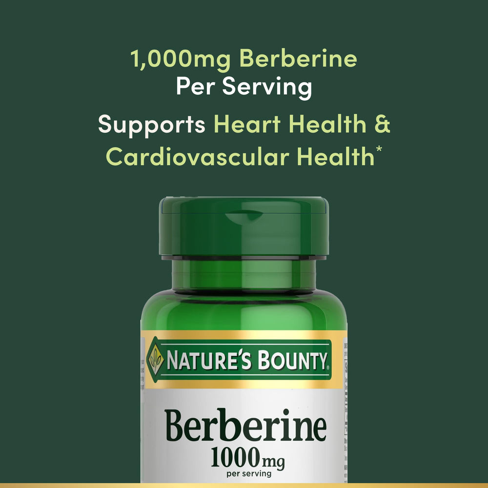 Berberine 1000mg non-GMO gluten-free vegetarian supplement label