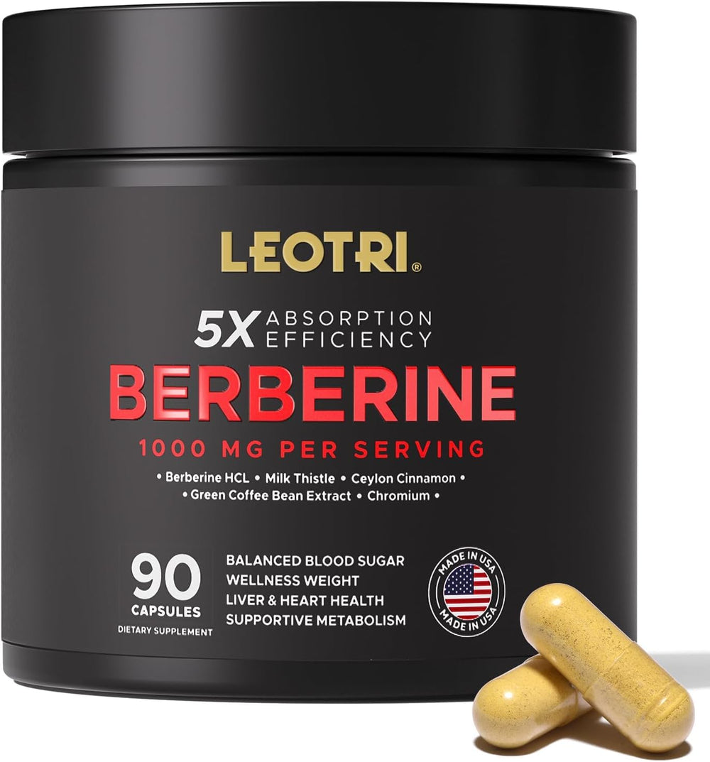 Berberine 1000mg with cinnamon, chromium and milk thistle bottle front