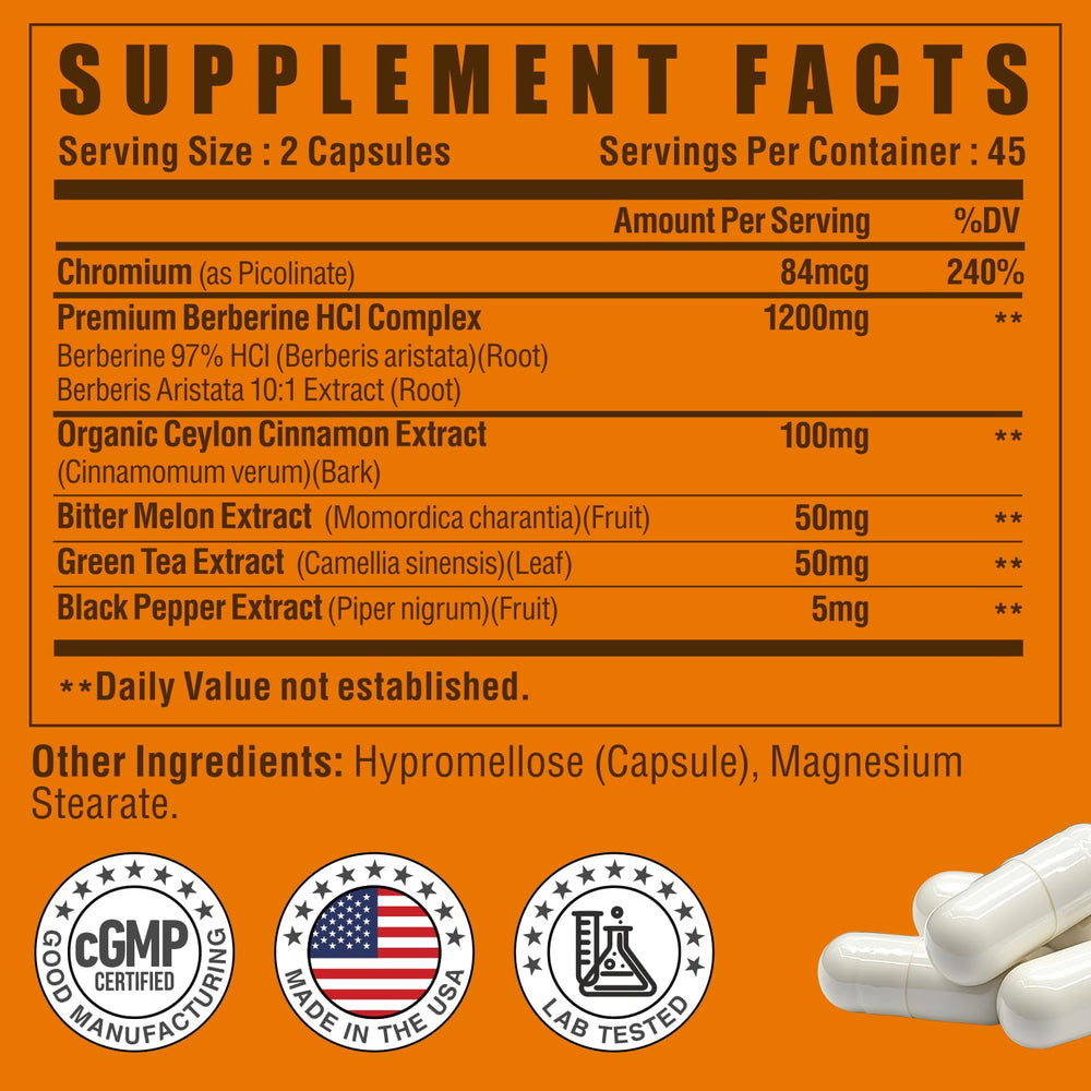 Ingredients: Organic Cinnamon Extract and Chromium