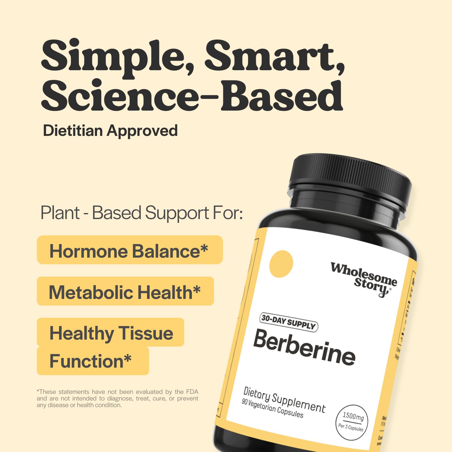 Close-up of Berberine 1500mg per capsule label