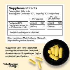 Vegan Berberine HCl capsules close-up