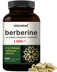 Bottle of Berberine 1500mg with Ceylon Cinnamon and Turmeric