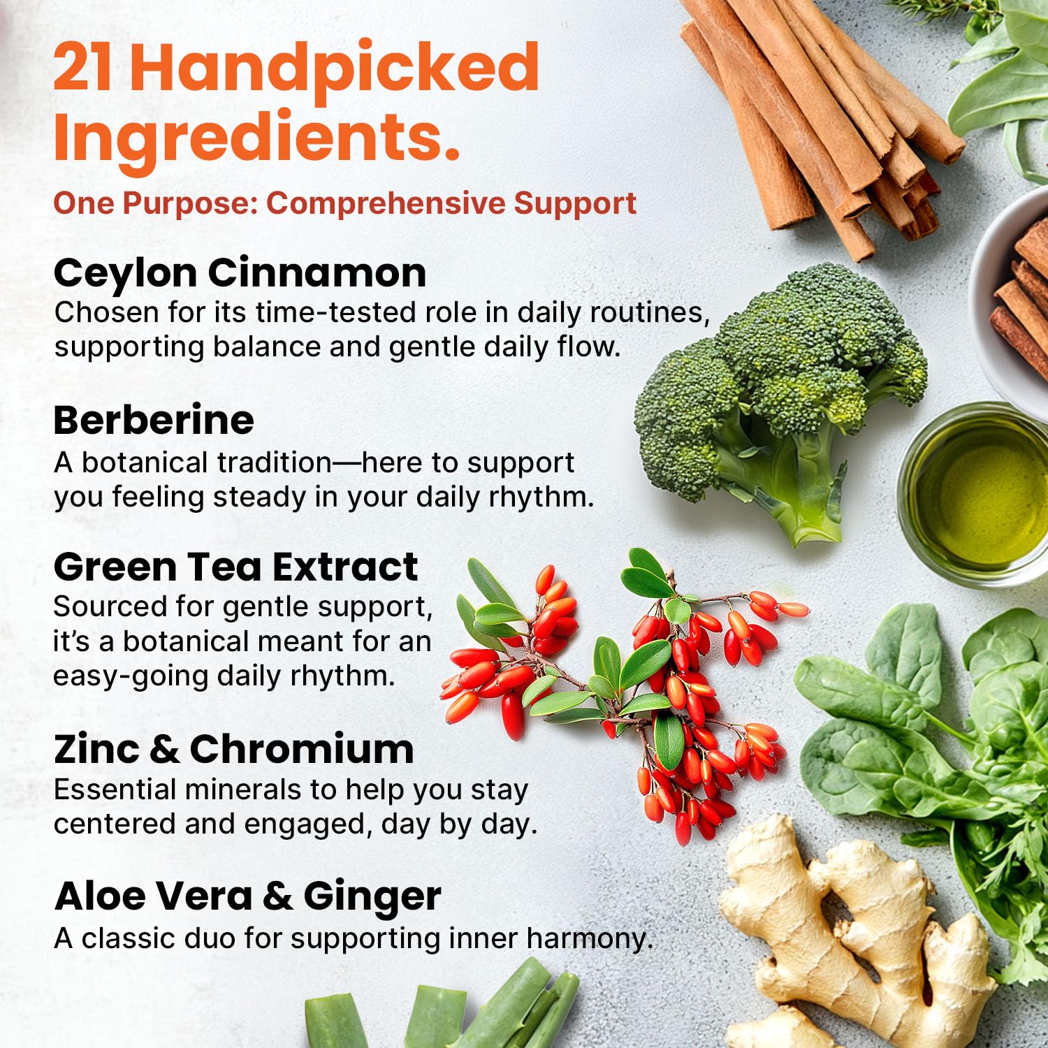 Chromium and zinc ingredients listed on bottle label