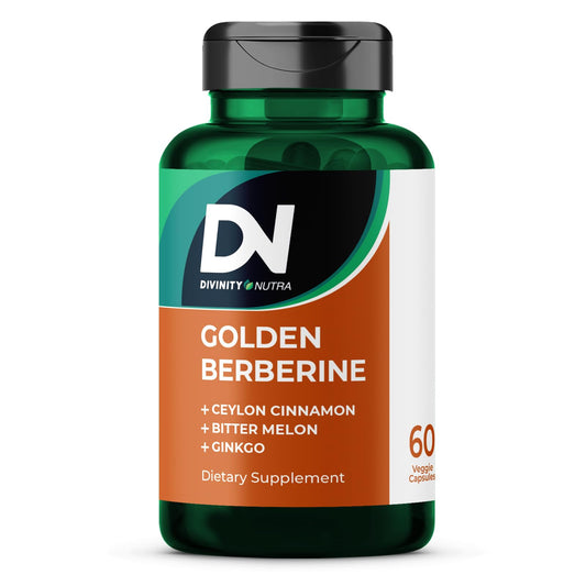 Berberine supplement bottle with Bitter Melon, Ginkgo Biloba and Ceylon Cinnamon