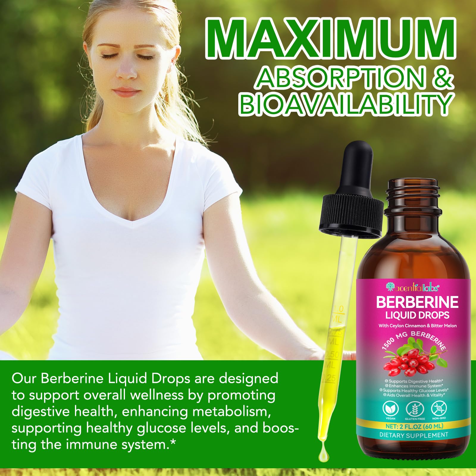 Berberine bottle packaging 60ml