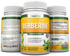 Close-up of Berberine capsules in bottle