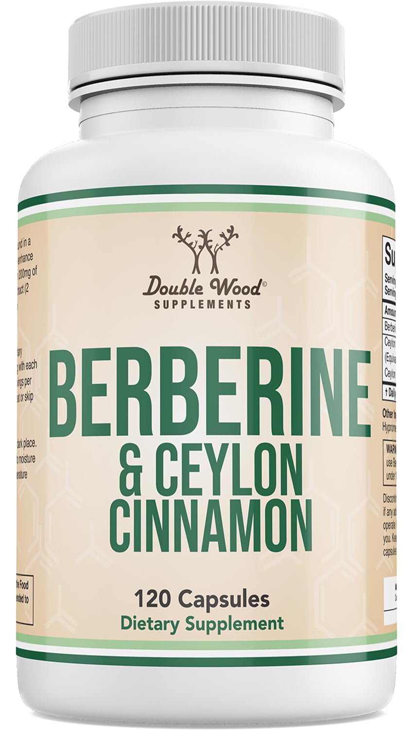 Bottle of Berberine with Ceylon Cinnamon 120 capsules