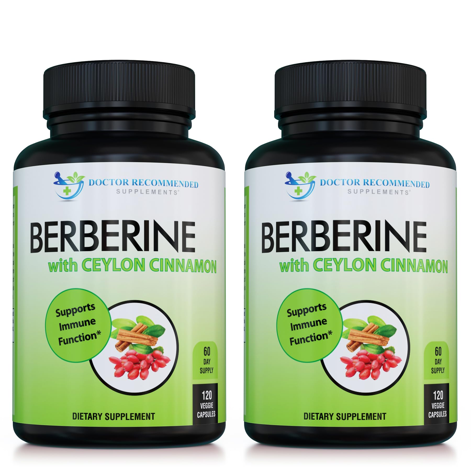 Front view of Berberine with Ceylon Cinnamon pack (2 bottles)