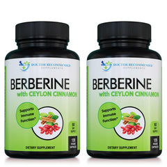 Front view of Berberine with Ceylon Cinnamon pack (2 bottles)