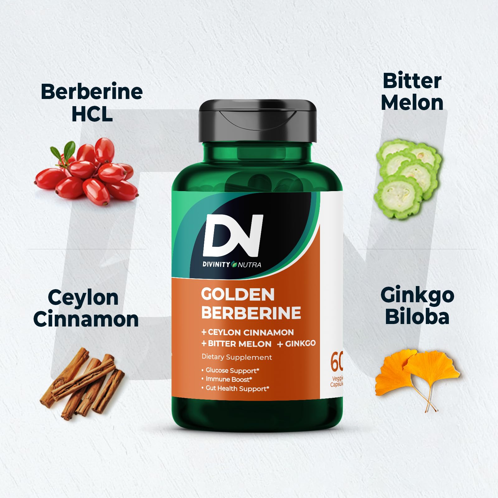 Immune support emphasis with Berberine, Cinnamon and Bitter Melon